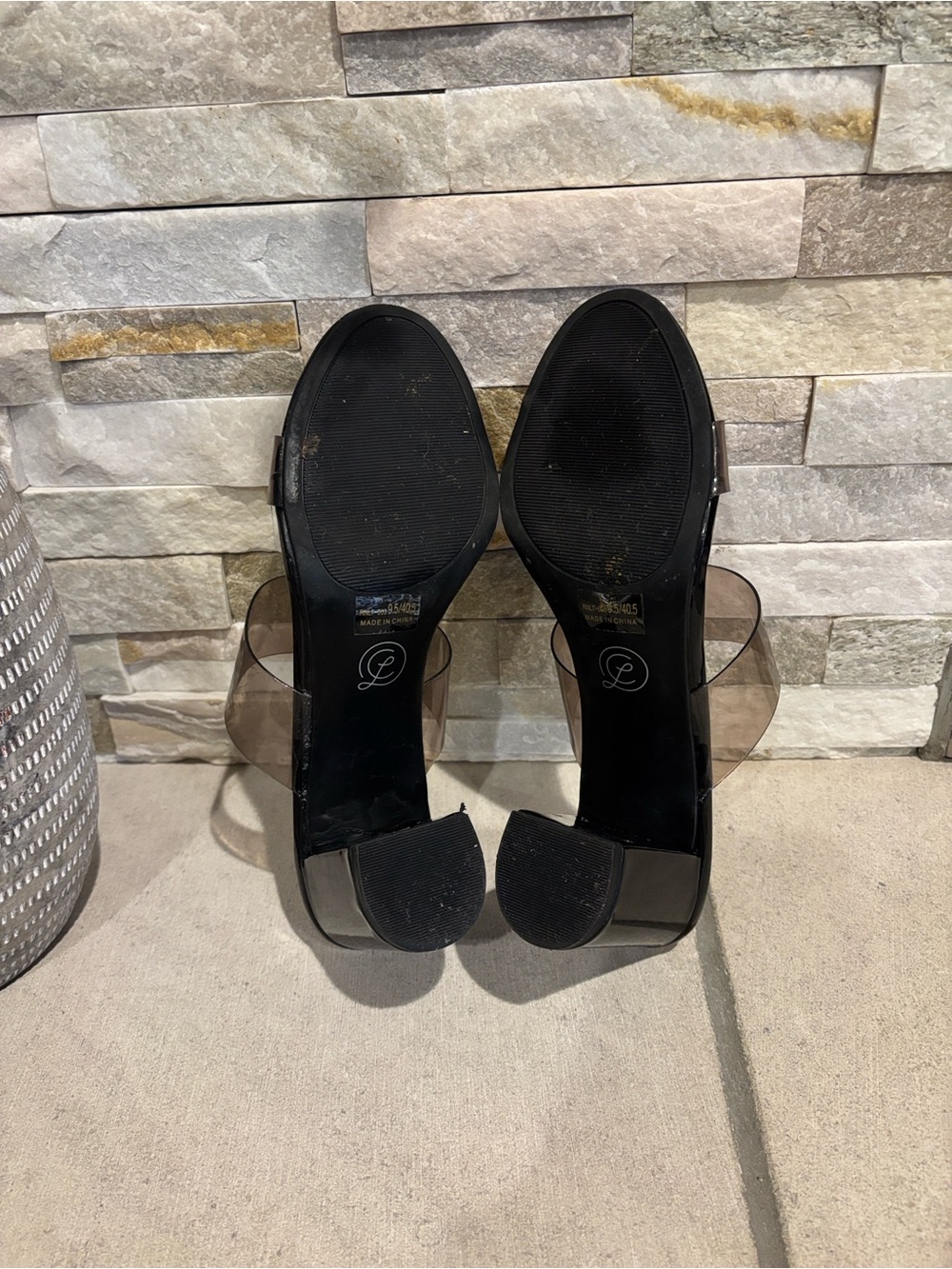 Chinese Laundry Clear Chunky Heel Slide Sandals - Picture 9 of 12
